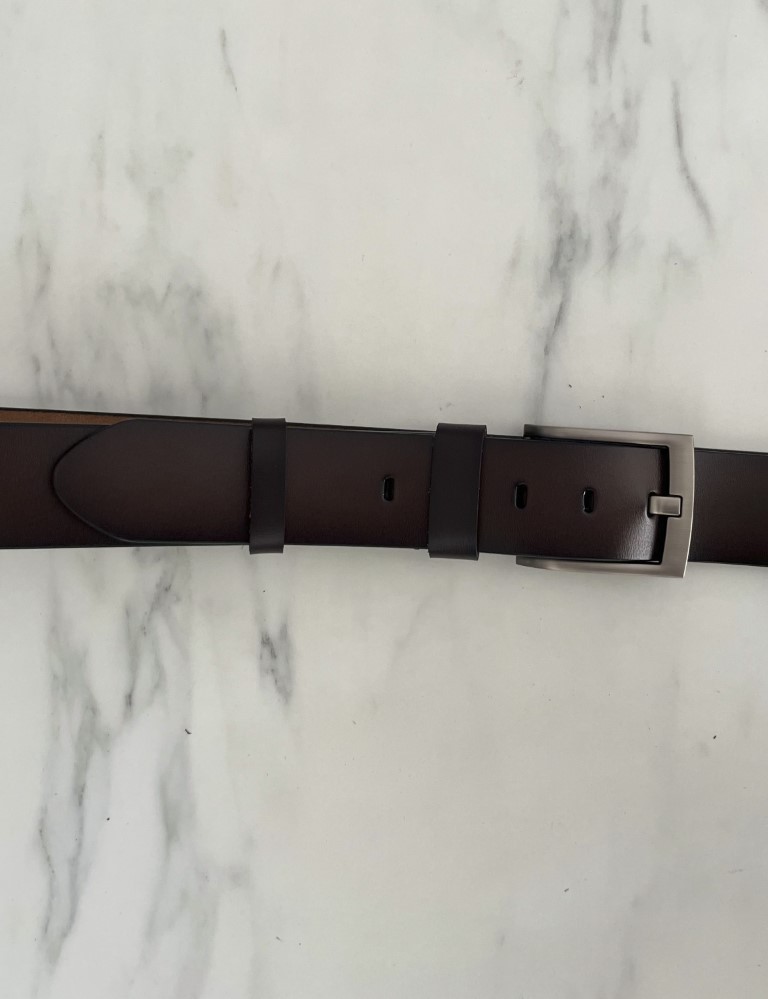 Ανδρική καφέ ζώνη δερμάτινη 250440K φωτογραφία